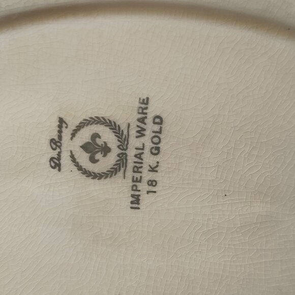 Du Barry Imperial Ware 18K Gold Oval Serving Plate Floral Design Antique - Picture 3 of 4